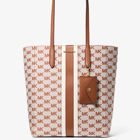 Michael Kors Handbags - Michael Kors Vincent Large Logo Jacquard Tote Bag with Card Case NWT